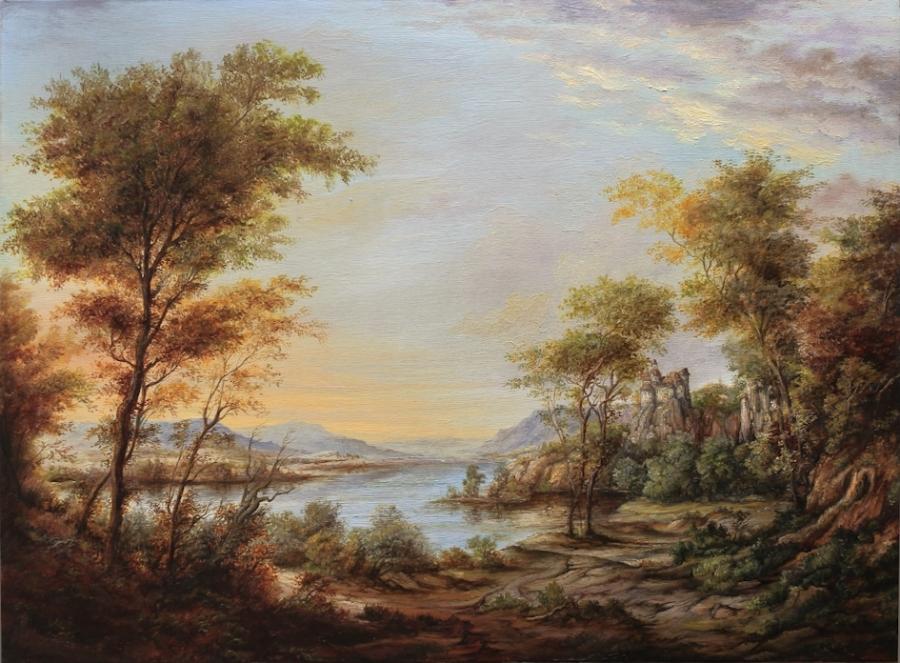 Picturi cu peisaje Sunset Scene