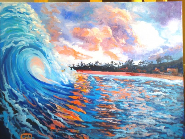Picturi cu peisaje Hawaiian morning shore sunrise 