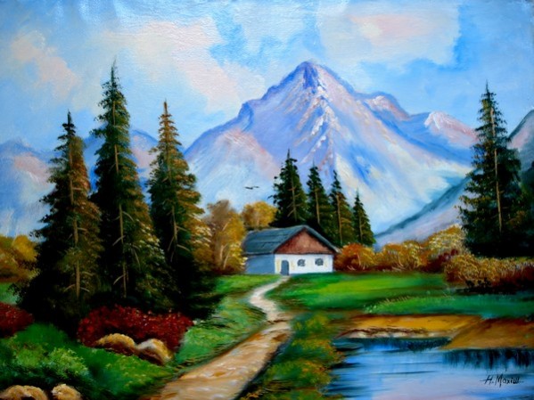 Picturi cu peisaje Peisaj montan