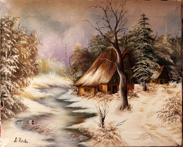Picturi cu peisaje Liniste de iarna
