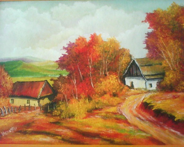 Picturi cu peisaje Vant de toamna