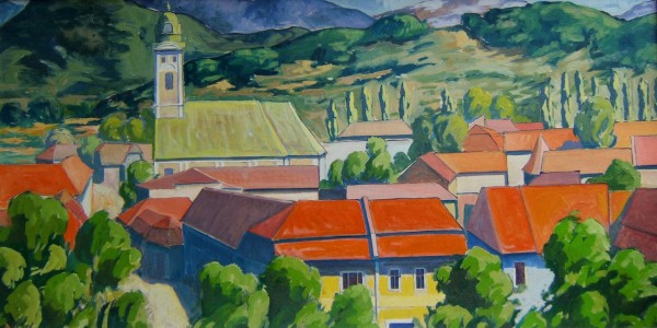 Picturi cu peisaje Vedere din turn