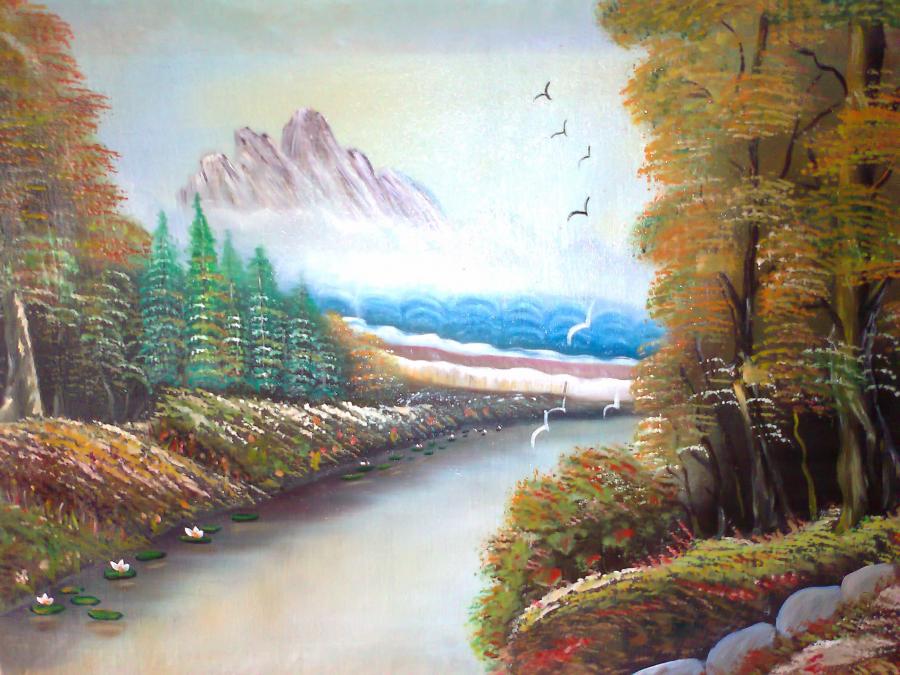 Picturi cu peisaje Lacul lui Fran
