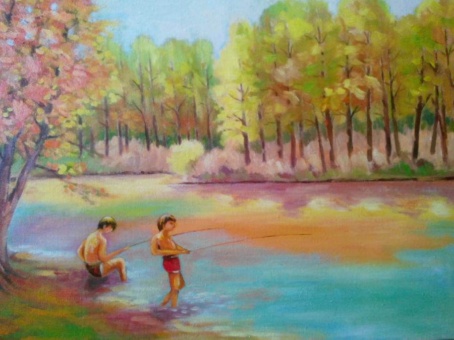 Picturi cu peisaje La pescuit 2
