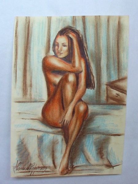 Picturi cu potrete/nuduri Nud pe pat