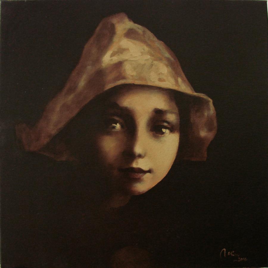 Picturi cu potrete/nuduri fetita cu coif