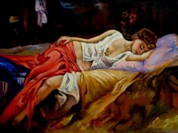 Picturi cu potrete/nuduri Fata dormindd03