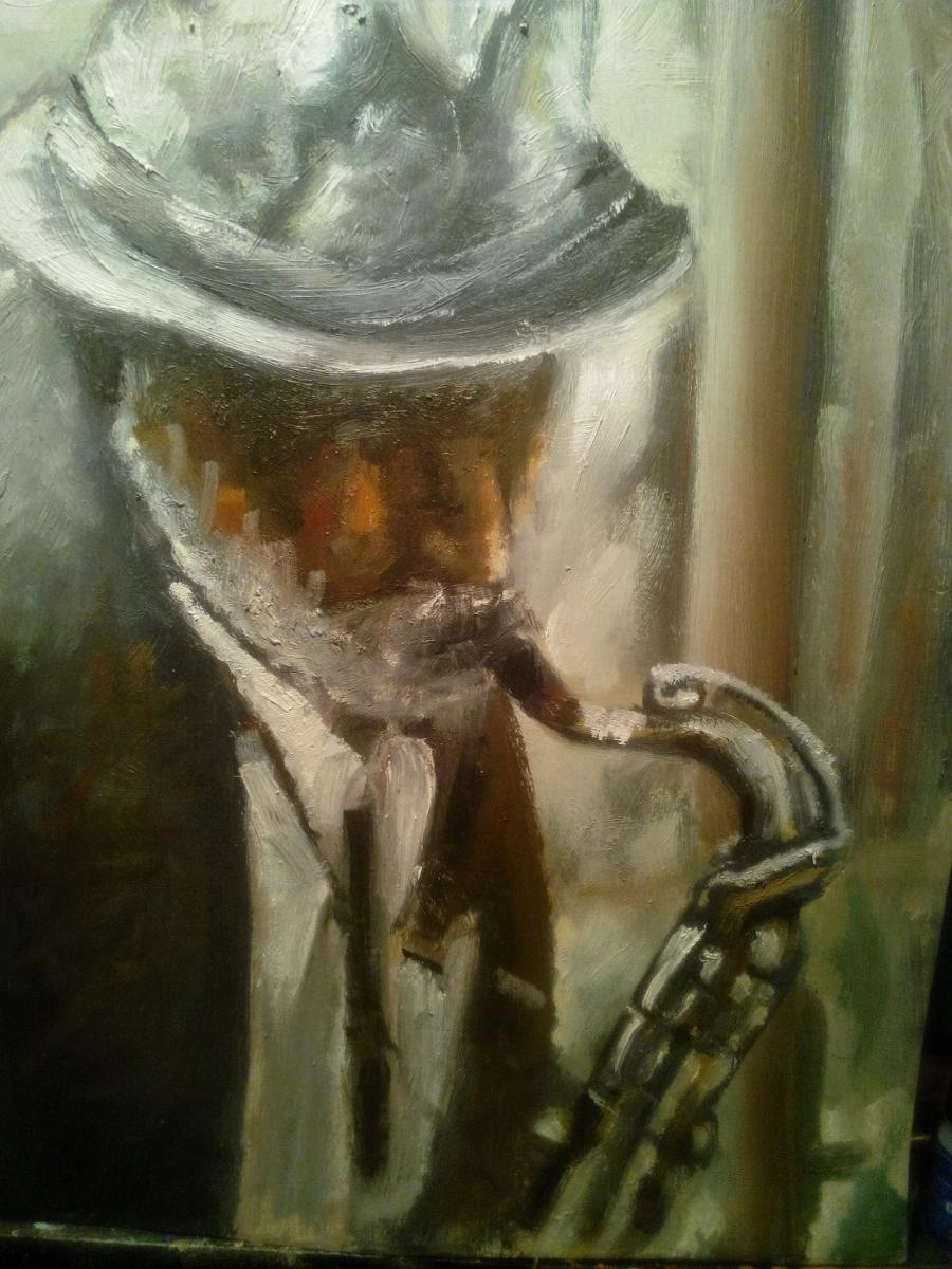 Picturi cu potrete/nuduri Cu saxofonul