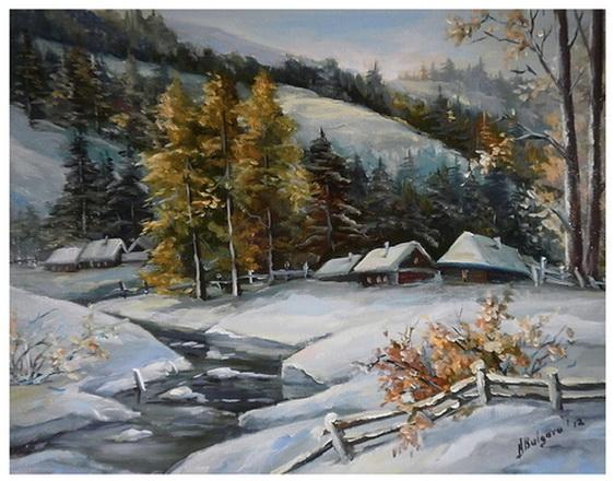 Picturi de iarna IARNA PRINTRE BRAZI