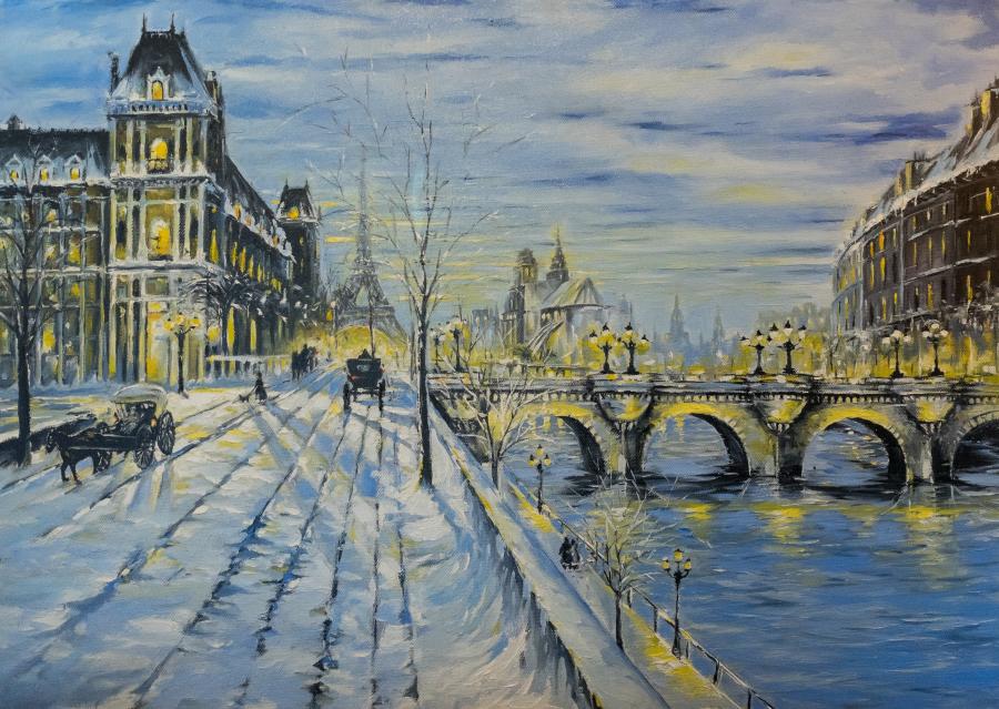 Picturi de iarna Winter in Paris