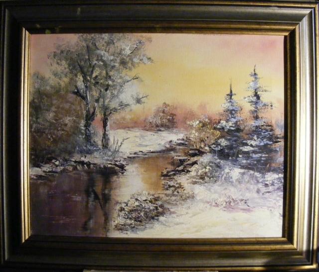 Picturi de iarna Iarna pe raul satului
