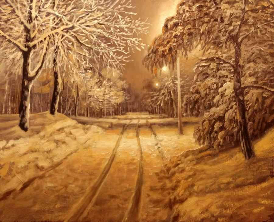 Picturi de iarna noapte de iarna E. S. 2017