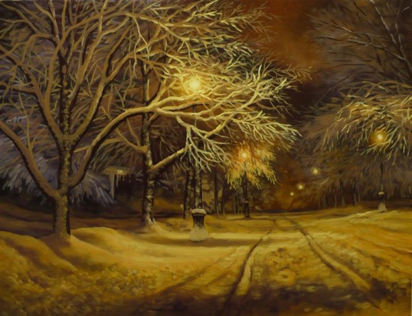 Picturi de iarna Noaptea mea de iarna