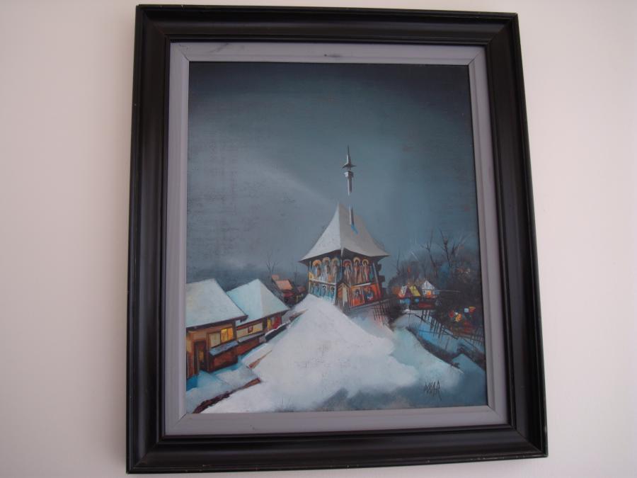 Picturi de iarna Biserica Iarna