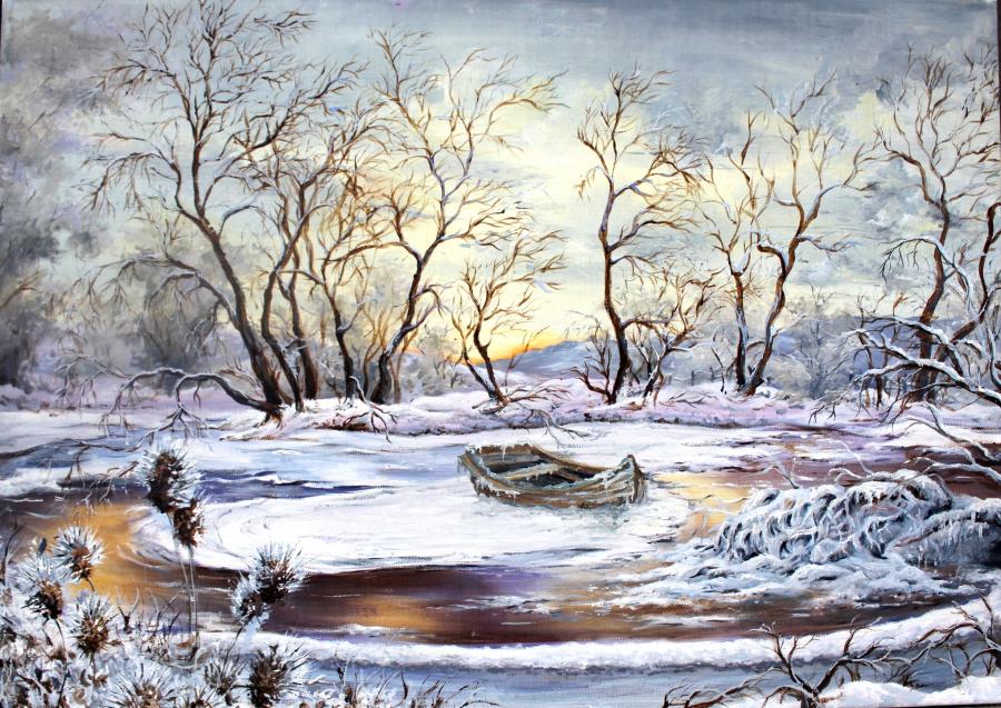 Picturi de iarna Flori de gheata