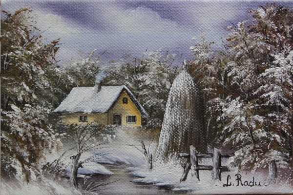 Picturi de iarna Casa cu capita