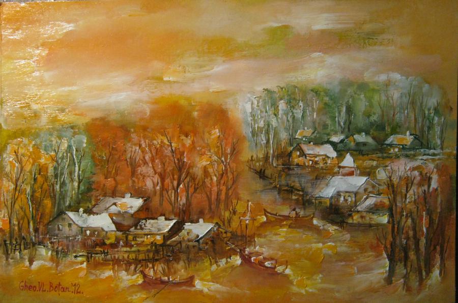 Picturi de toamna Canale cu sate in Delta