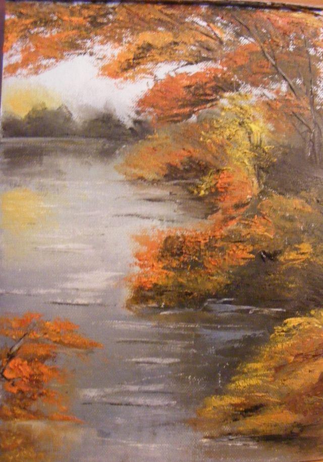 Picturi de toamna Dimineata pe lac