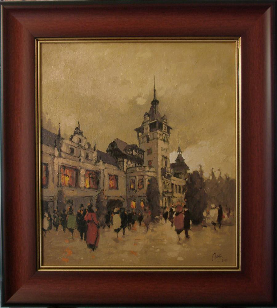 Picturi de toamna Seara la castelul Peles