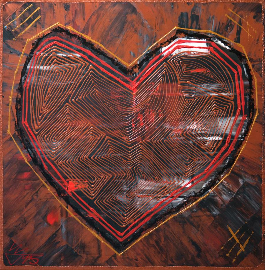 Picturi decor Copper Heart Red