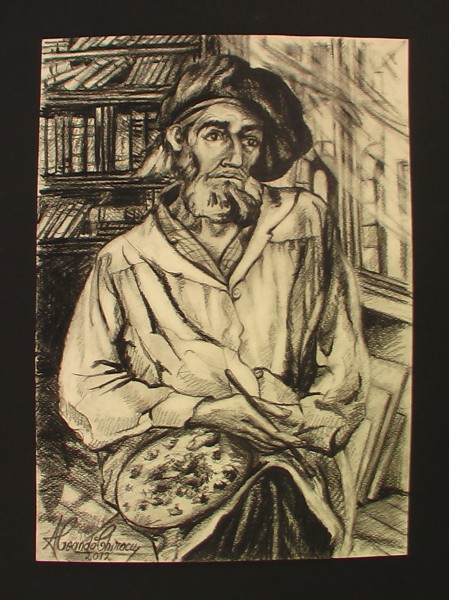 Picturi in creion / carbune Pictorul