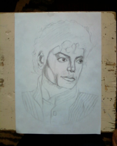 Picturi in creion / carbune Schita michael jackson