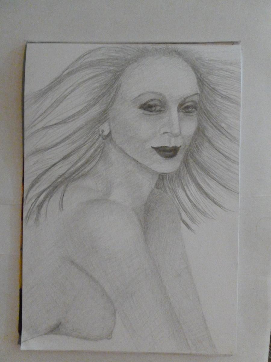 Picturi in creion / carbune Raza de soare