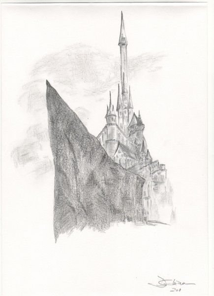 Picturi in creion / carbune Minas tirith