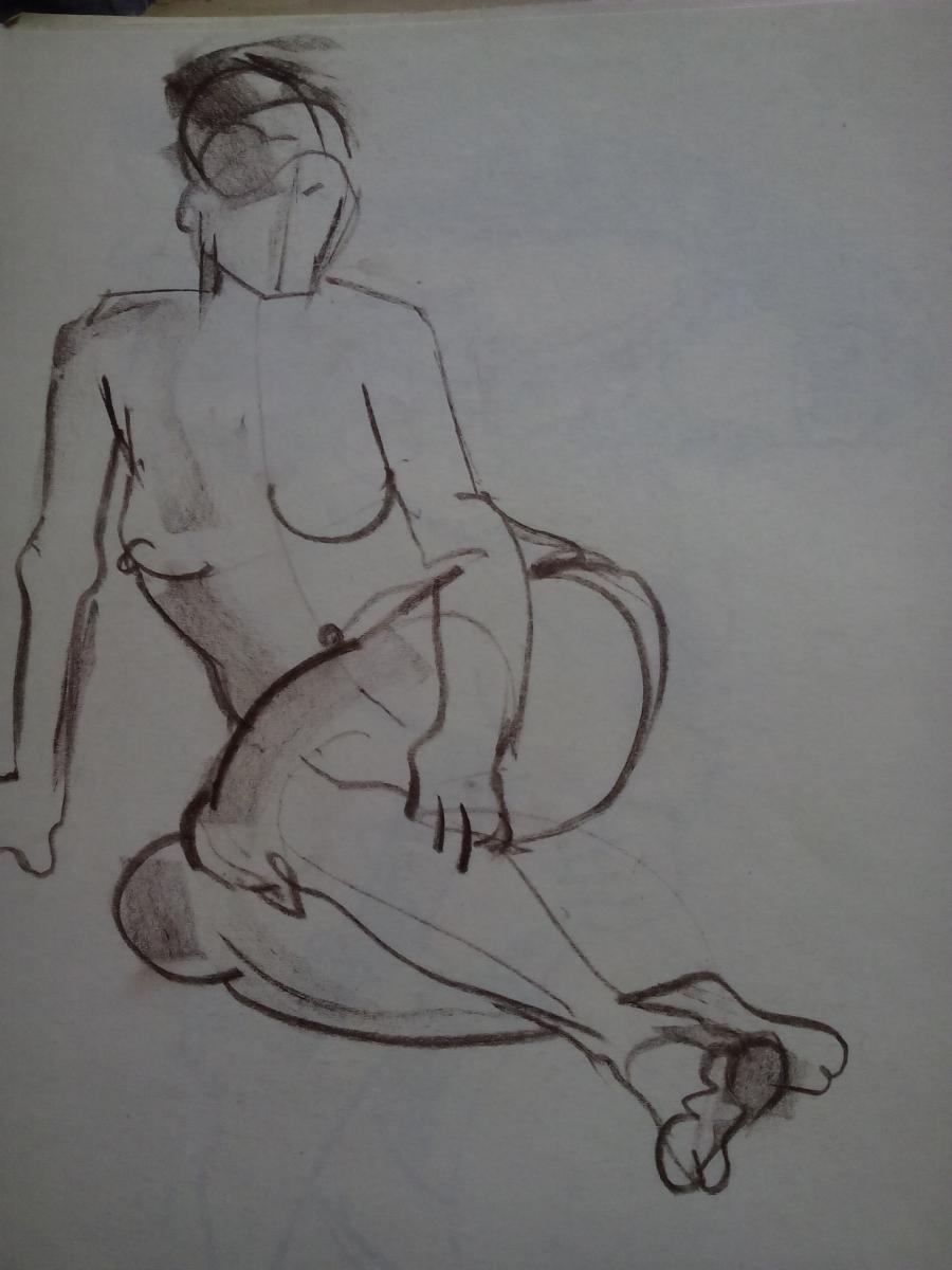 Picturi in creion / carbune st 8 anii 70