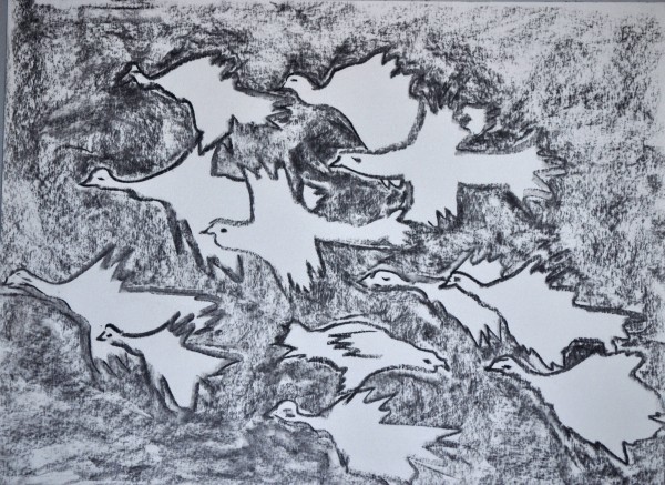 Picturi in creion / carbune Migratie