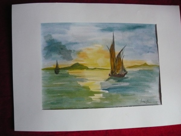 Picturi maritime navale Rasarit de soare