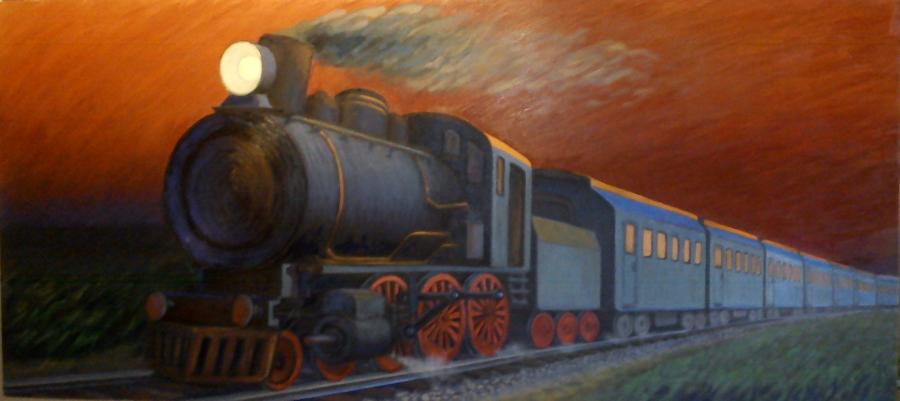 Picturi surrealism Trenul vieÈ›ii