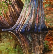 alte Picturi Cypress tree reflection