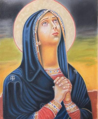 Desen realizat pe hârtie pastelmat in t