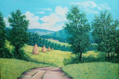 Pictat în ulei pe pânză 