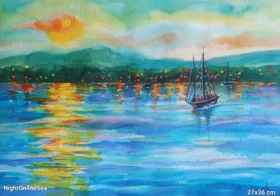Pictura apus soare marin