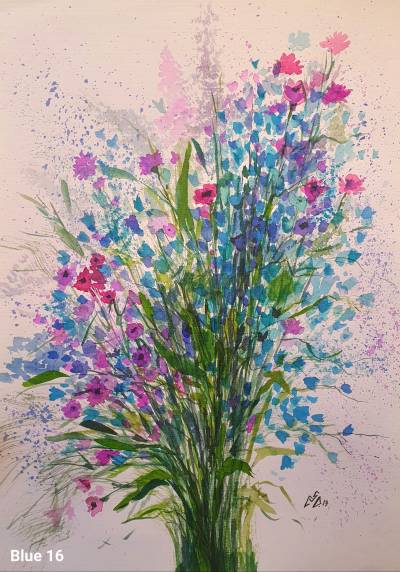 Pictura buchet flori de câmp.
