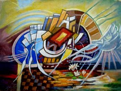 Picturi abstracte/ moderne Lacul lebedel