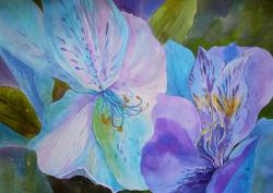 Picturi cu flori albastre