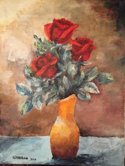 Picturi cu flori Buchet de trandafiri in