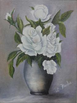 Picturi cu flori Vaza cu flori albe (cu 