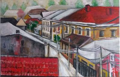 Picturi cu peisaje Carbunesti- centrul v