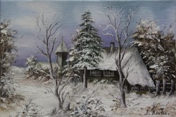 Picturi cu peisaje Miez de iarna 2 minia