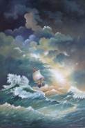 Picturi maritime navale Corabie in sfars