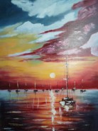 Picturi maritime navale Dimineata pe mar