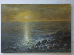 Picturi maritime navale Soarele si marea