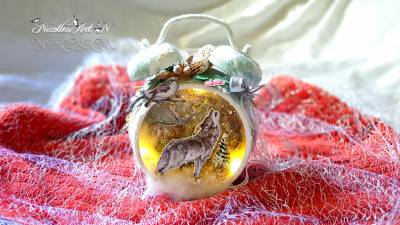 Poza Ceas invernal decorativ cu leduri (