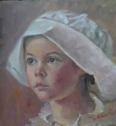 Poza Fetita cu boneta