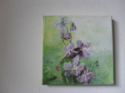 Poza Primavara in violet-pictura ulei pe