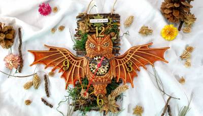 Poza Steampunk owl clock, Stamperia coll